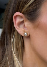 1.64ctw Bezel Asscher Studs