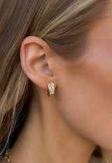 3/4 Emerald Hoops