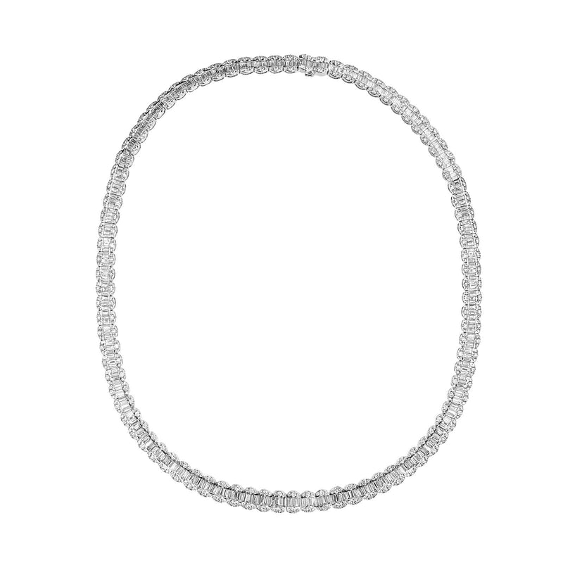 Illusion Diamond Tennis Necklace