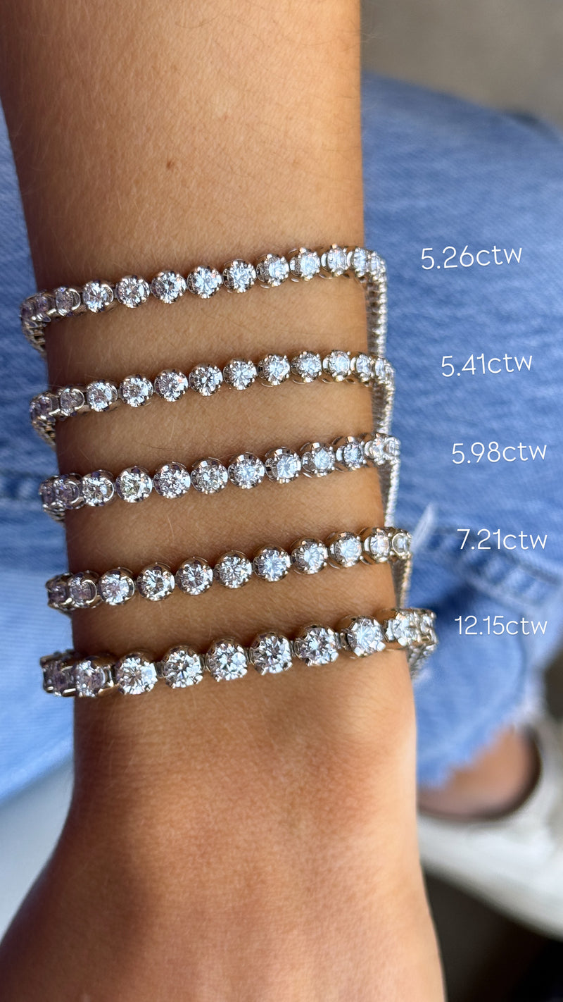 White Gold Scalloped Tennis Bracelet