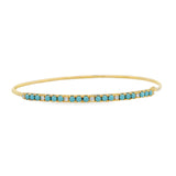 Turquoise + Diamond Wire Bangle