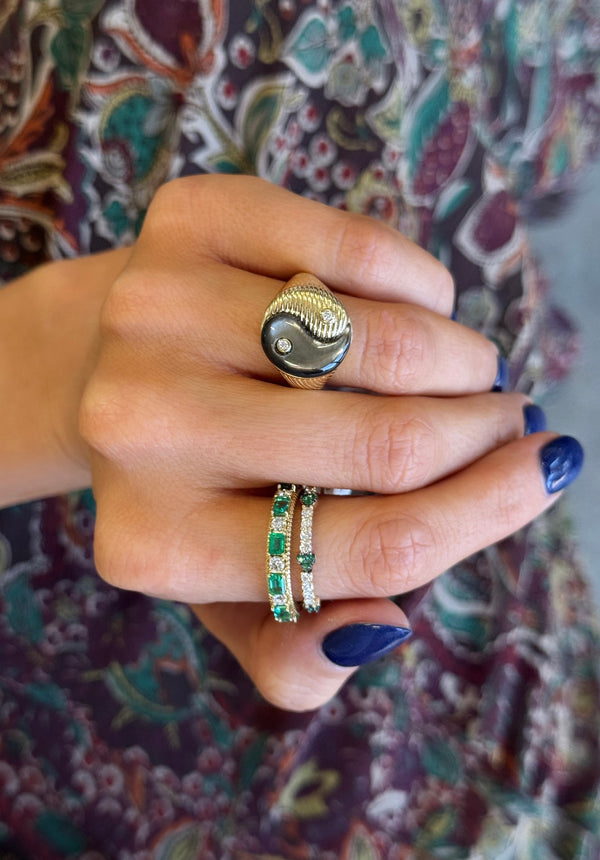 Emerald + Diamond Alternating Band