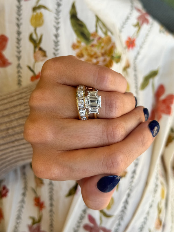 2.7ctw 3-Stone Emerald Engagement Ring