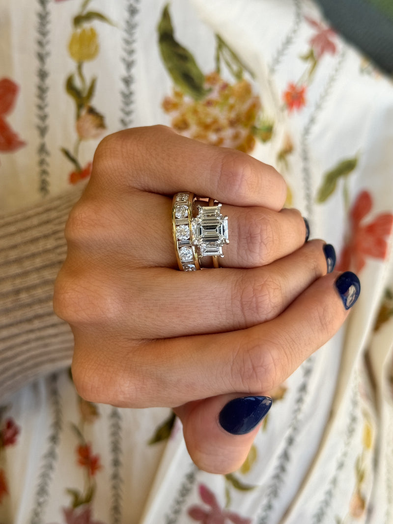 2.7ctw 3-Stone Emerald Engagement Ring