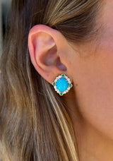 Cabochon Gemstone Earrings