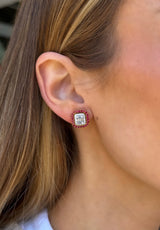 Ruby Halo Illusion Studs