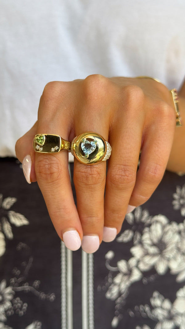 Personalized Signet Gemstone Ring