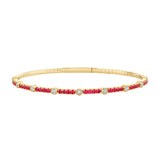 Gemstone + Diamond Bezel Flex Bangle