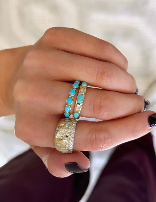 Turquoise and Diamond Band