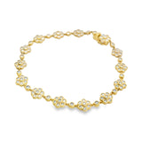 Bezel Flower Tennis Bracelet
