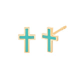 Turquoise Cross Studs