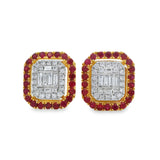 Ruby Halo Illusion Studs