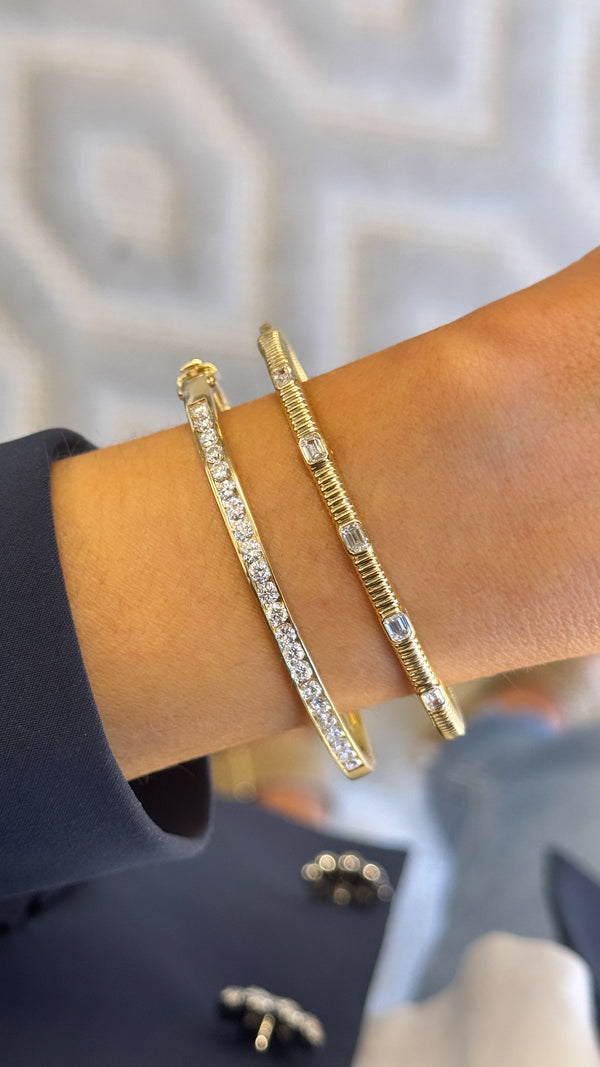 Channel Set Diamond Bangle