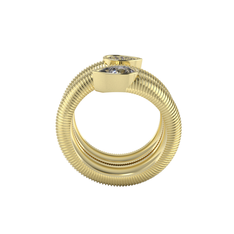 Coil Wrap Bezel Ring