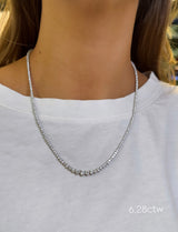 Graduated Three Prong Tennis Necklace