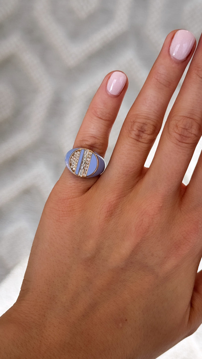 Enamel + Diamond Pinky Ring - VAULT SALE