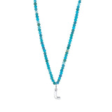 Silver Initial Beaded Necklace
