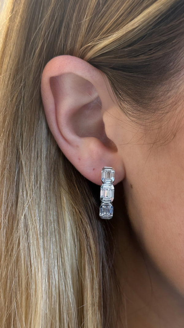 Oval Diamond Huggies