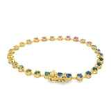 Scalloped Rainbow Tennis Bracelet