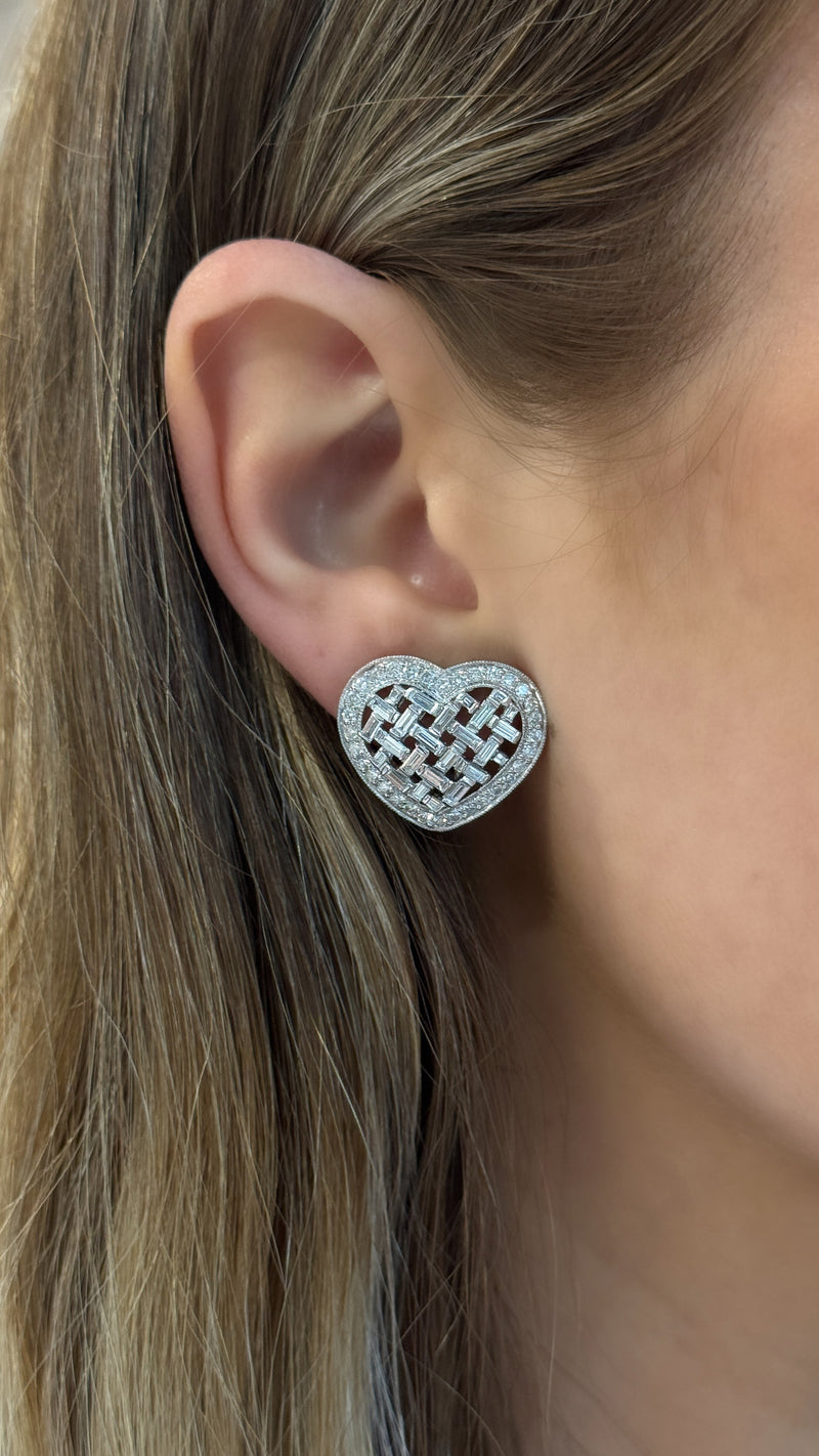 Diamond Heart Earrings