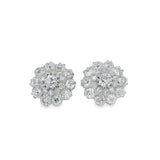 Diamond Cluster Stud Earrings