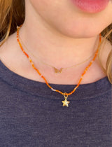 Gold Star Beaded Necklace