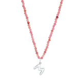 Silver Initial Beaded Necklace