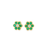Gemstone Bezel Flower Studs