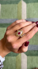 Ruby + Quartz Cocktail Ring