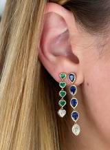 Emerald Heart Drop Earring