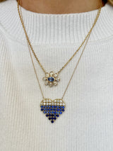 Ombre Sapphire Heart Necklace