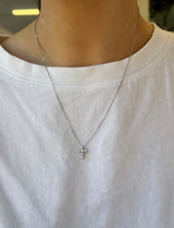 Mini Milgrain Diamond Cross Necklace