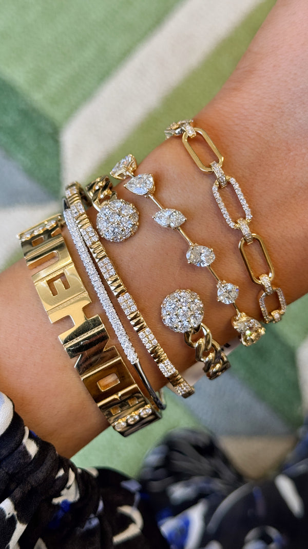 Diamond Paperclip Bracelet