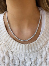 18.72ctw Three Prong Tennis Necklace