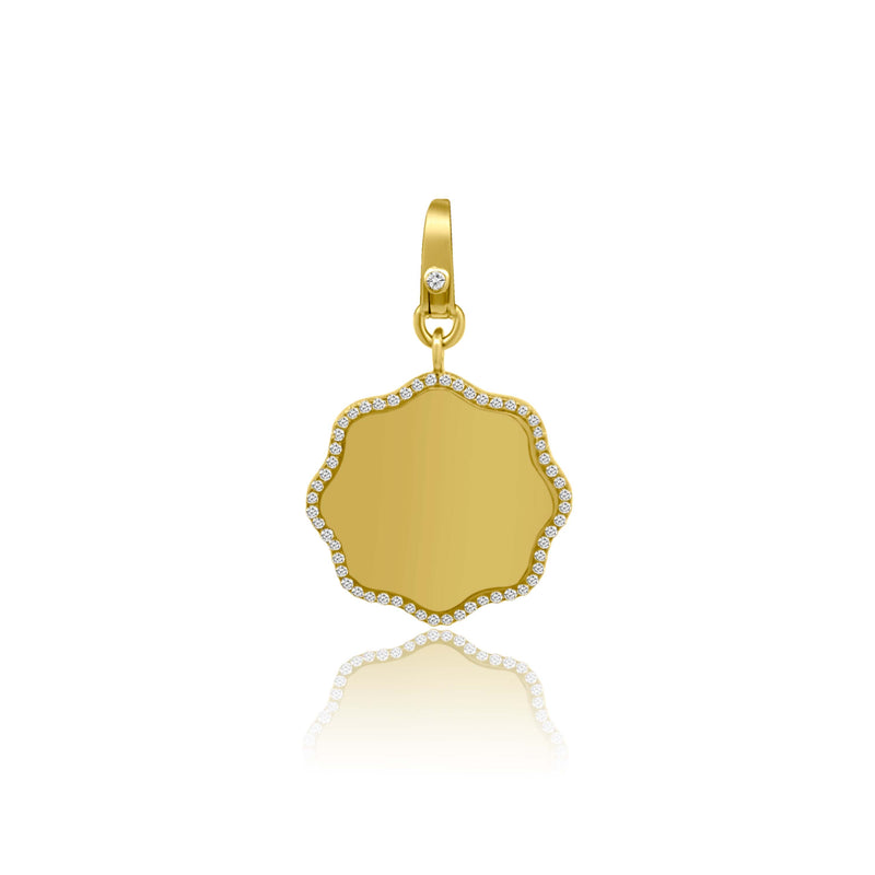 Wave Pavé Halo Pendant