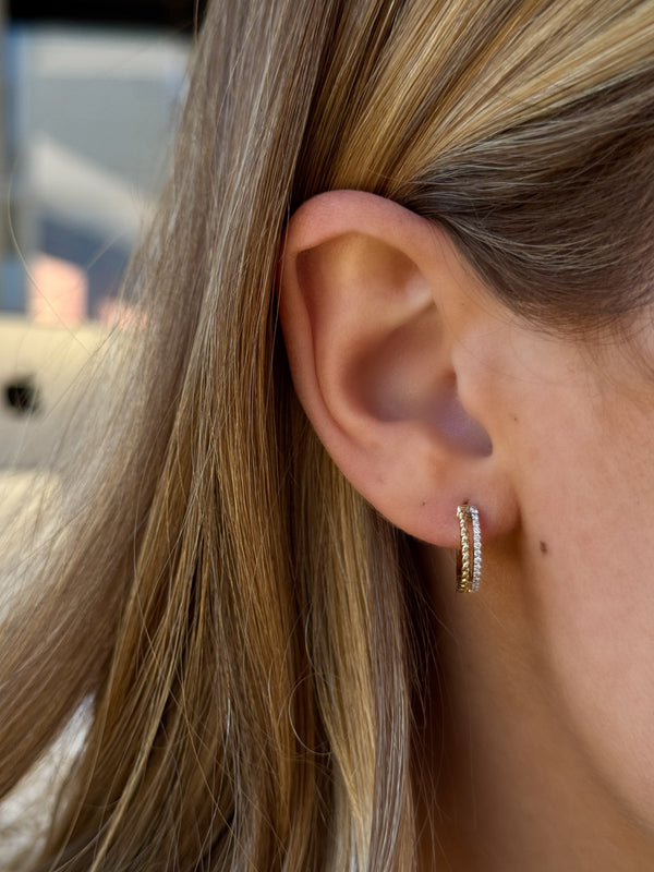 Diamond Rope Huggies