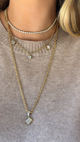 Mixed Shape Bezel Necklace