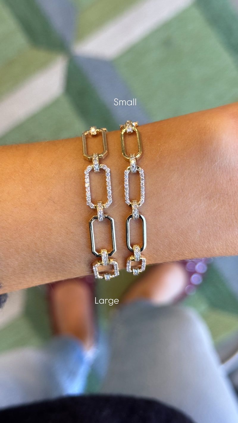 Diamond Paperclip Bracelet