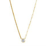 Bezel Duo Chain Necklace