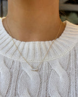 Baguette Diamond Curved Bar Necklace