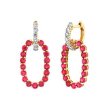 Ruby Oval Drop Earrings