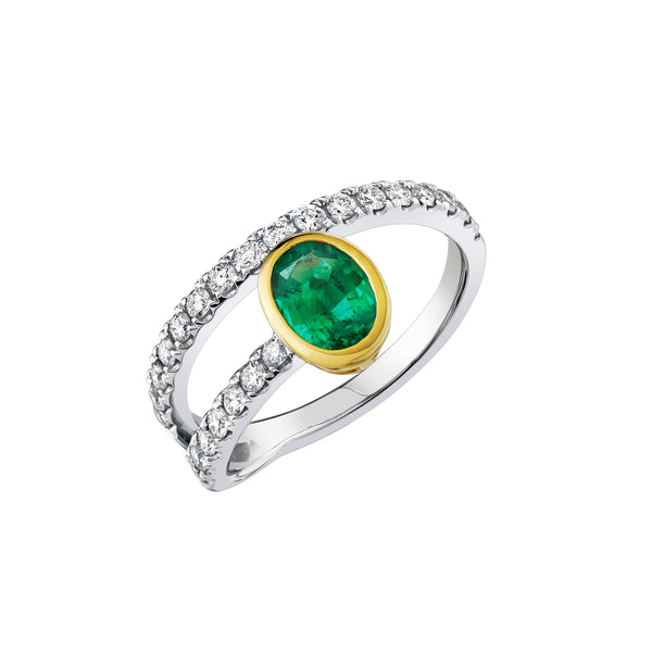 Double Wrap Emerald Ring