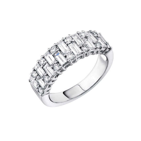 Baguette + Round Diamond Scattered Band