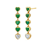 Emerald Heart Drop Earring