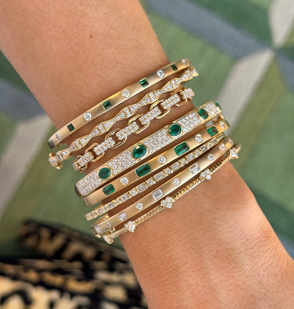Ripple Diamond Bangle
