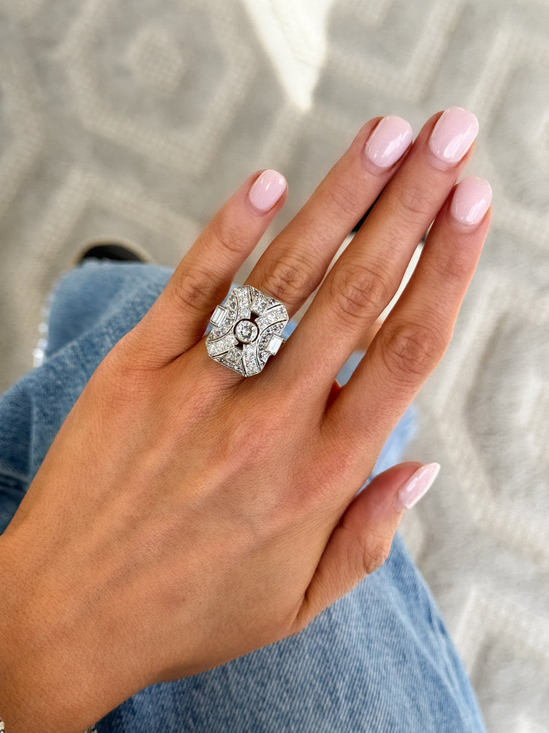Diamond Art Deco Ring