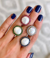 Pearl Studs with Halo