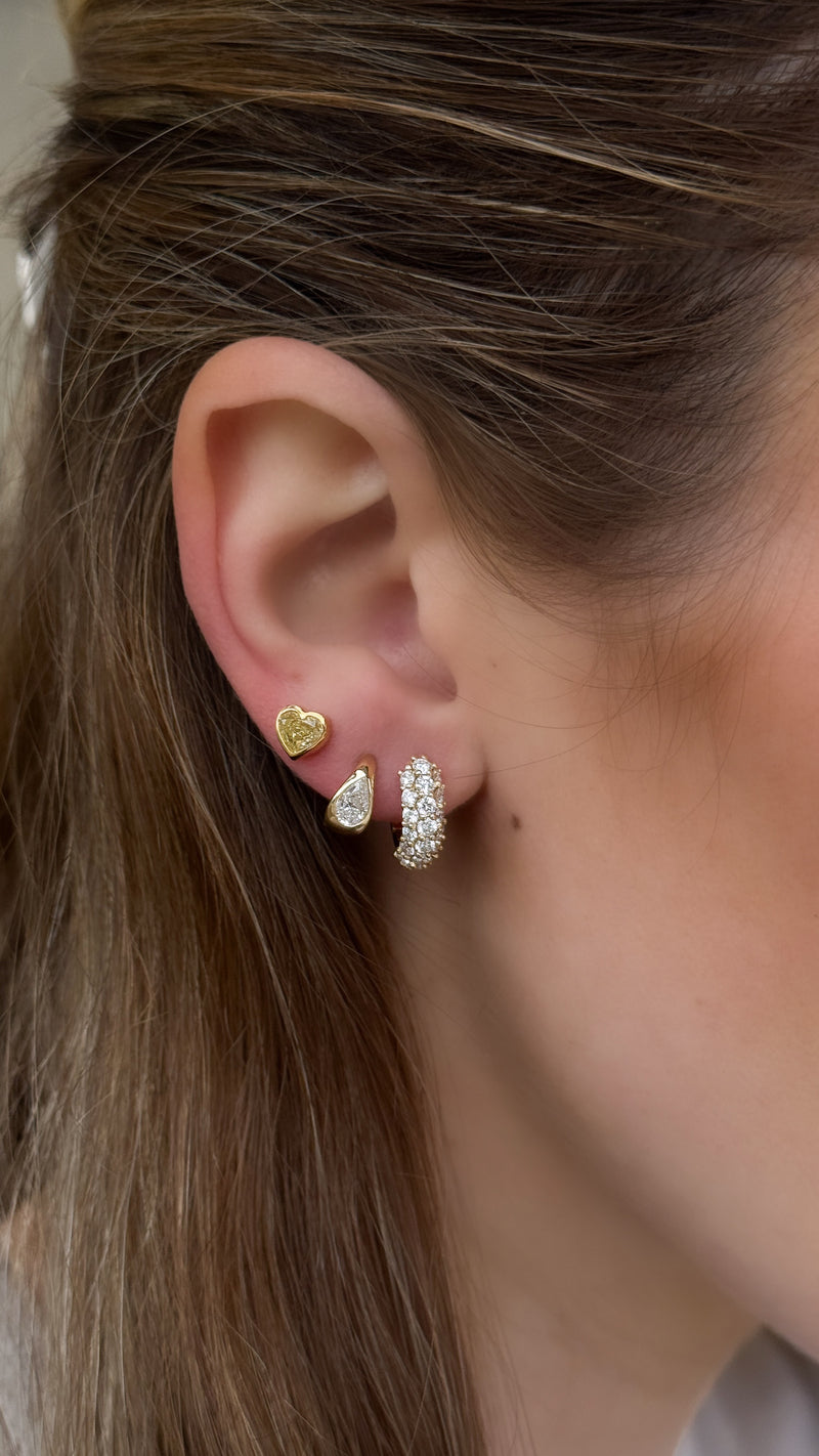 Fancy Light Yellow Diamond Heart Studs