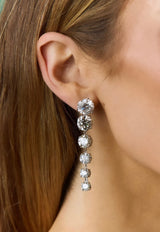 Round Diamond Drop Earrings