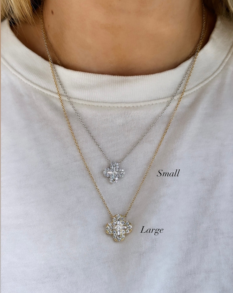 Large Diamond Clover Necklace